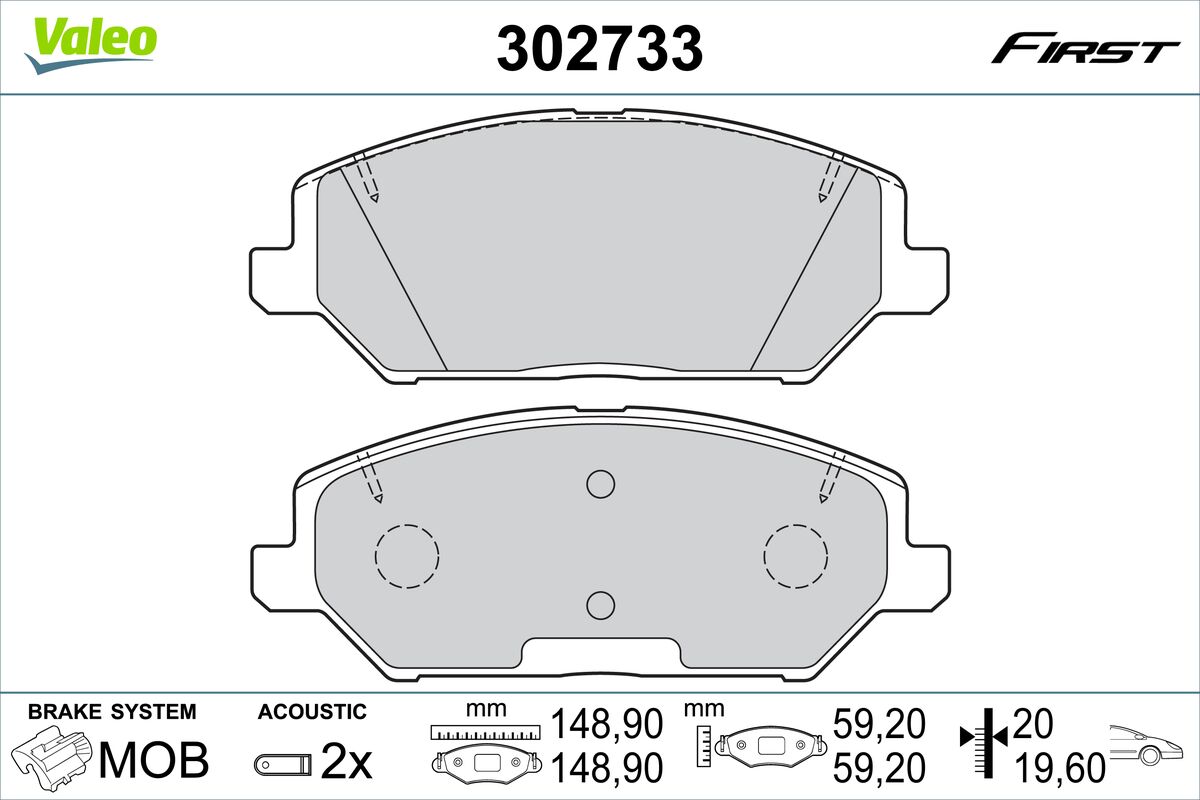 VALEO Fékbetét, mind 302733_VALEO